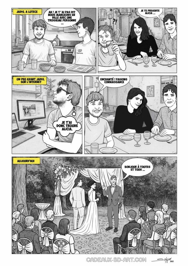 BD personnalisée offerte par le témoin d'un mariage