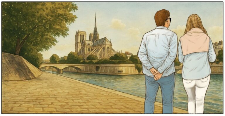 Case 8 - paysage et silhouettes BD réaliste