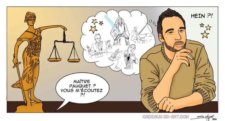 BD d'un juriste - semi réaliste couleur case panoramique